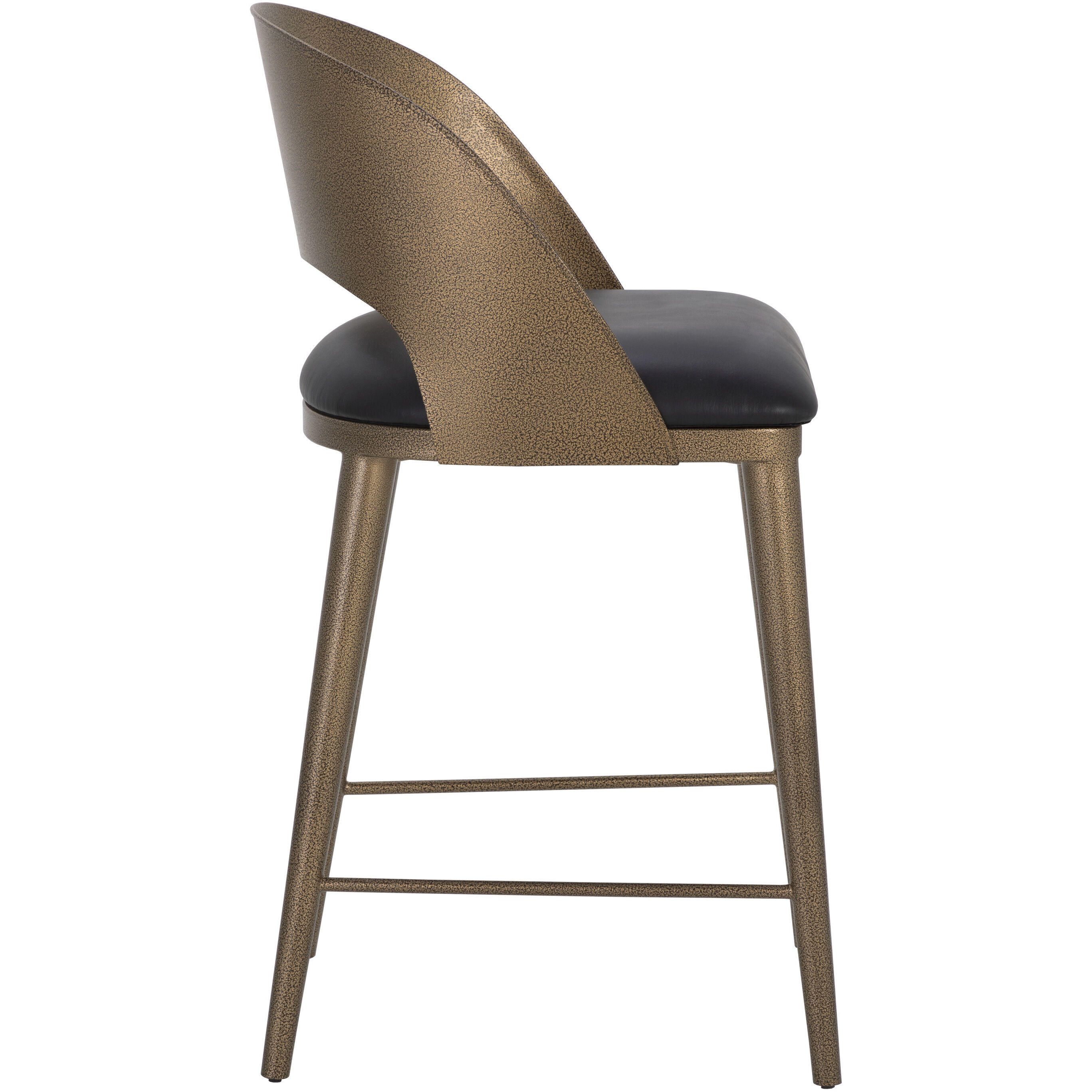 Dezirae 37 inch Antique Brass / Charcoal Black Leather Counter Stool